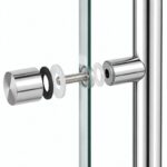 Polished Silver Round-Tube Shower Door Pull Handle — Finish Concept