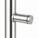 Polished Silver Round-Tube Shower Door Pull Handle — Finish Concept