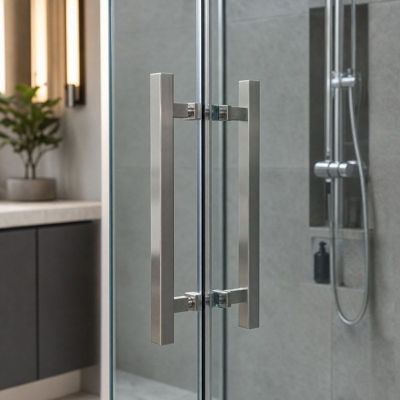 Square-Tube Shower Door Pull Handle