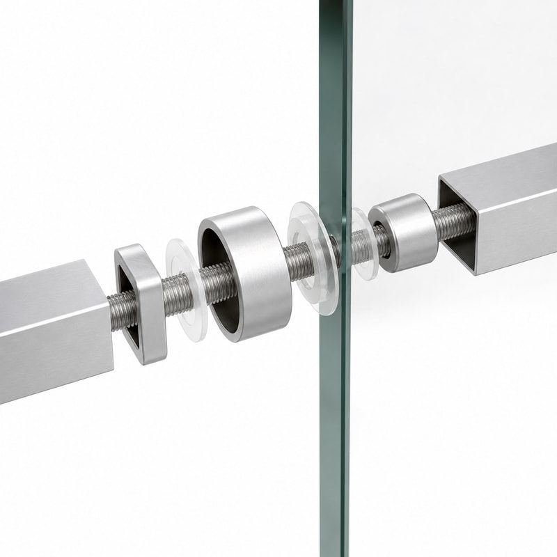 Square-Tube Shower Door Pull Handle