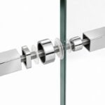 Polished Silver Square-Tube Shower Door Pull Handle — Finish Concept
