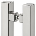 Polished Silver Square-Tube Shower Door Pull Handle — Finish Concept