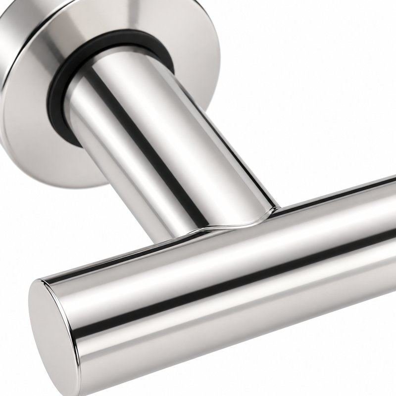 Polished Silver Shower Door Towel-Bar Handle — Finish Concept