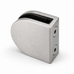 Matte Silver D-Shape Shower Glass Clamp — Finish Concept