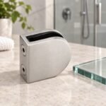 Matte Silver D-Shape Shower Glass Clamp — Finish Concept