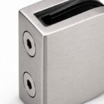 Matte Silver D-Shape Shower Glass Clamp — Finish Concept
