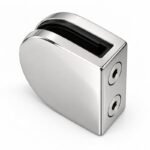 Polished Silver D-Shape Shower Glass Clamp — Finish Concept