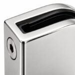 Polished Silver D-Shape Shower Glass Clamp — Finish Concept