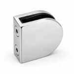Polished Silver D-Shape Shower Glass Clamp — Finish Concept