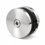 Polished Silver Round Shower Glass Clamp — Finish Concept