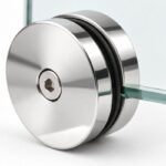 Polished Silver Round Shower Glass Clamp — Finish Concept