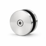 Polished Silver Round Shower Glass Clamp — Finish Concept