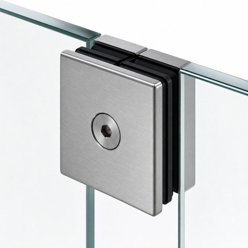 Square Glass-to-Glass Shower Clamp