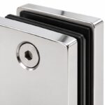 Polished Silver Square Glass-to-Glass Shower Clamp — Finish Concept