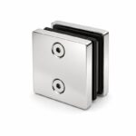 Polished Silver Square Glass-to-Glass Shower Clamp — Finish Concept