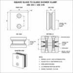 Polished Silver Square Glass-to-Glass Shower Clamp — Finish Concept