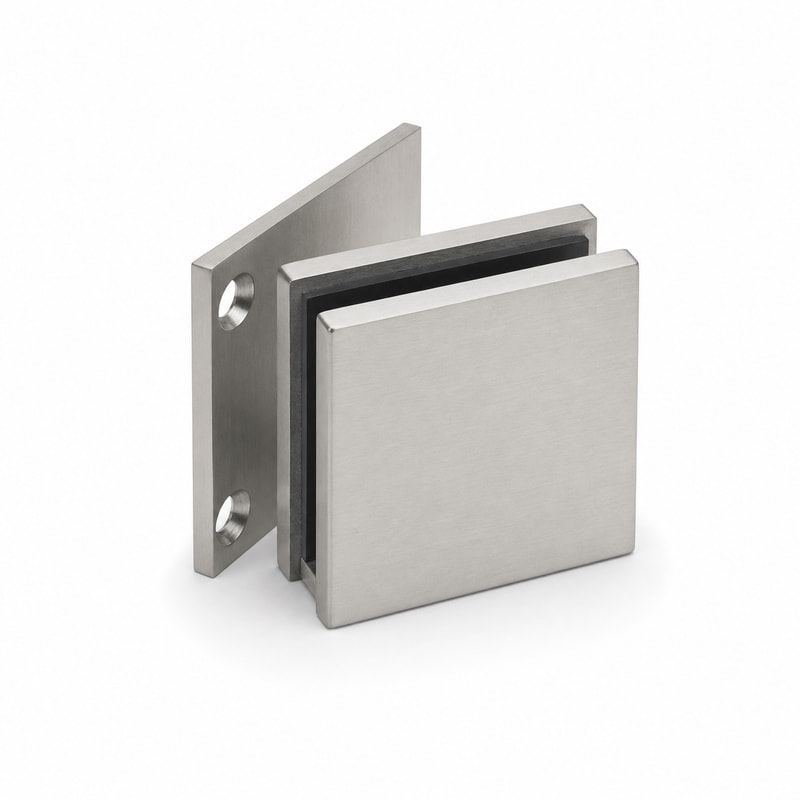 Square Wall-to-Glass Shower Clamp