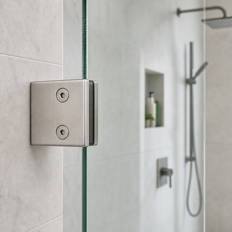 Square Wall-to-Glass Shower Clamp