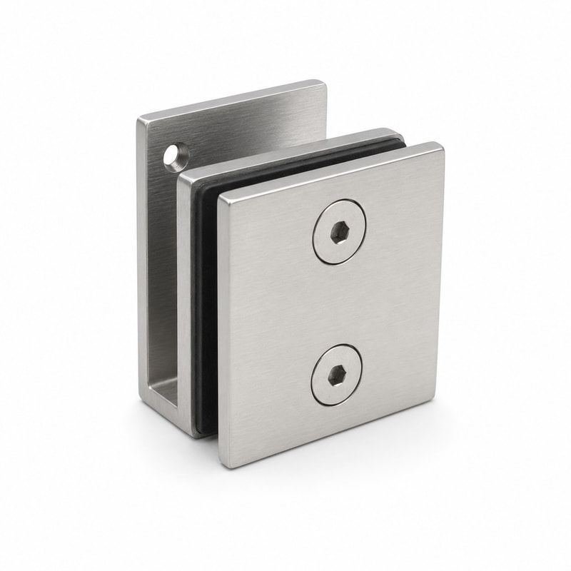 Square Wall-to-Glass Shower Clamp