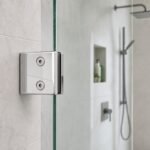 Polished Silver Square Wall-to-Glass Shower Clamp — Finish Concept