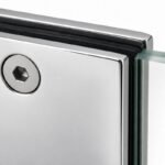 Polished Silver Square Wall-to-Glass Shower Clamp — Finish Concept