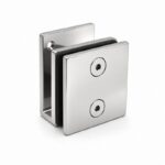Polished Silver Square Wall-to-Glass Shower Clamp — Finish Concept