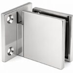 Polished Silver Square Wall-to-Glass Shower Clamp — Finish Concept