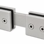 Matte Silver 180 Degree Shower Glass Connector — Finish Concept