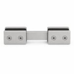 Matte Silver 180 Degree Shower Glass Connector — Finish Concept