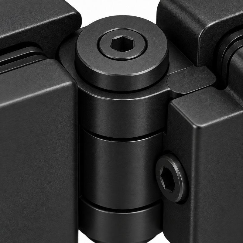 Matte Black Adjustable Shower Glass Connector — Finish Concept