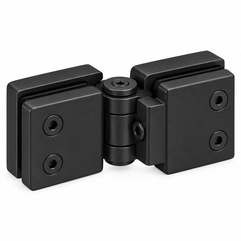 Matte Black Adjustable Shower Glass Connector — Finish Concept