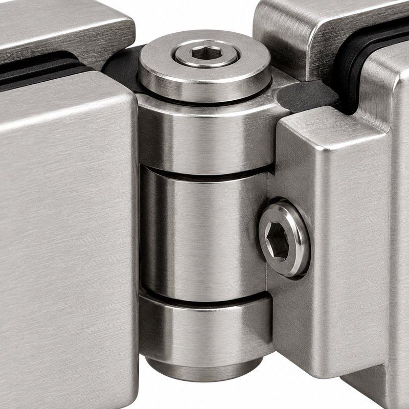 Matte Silver Adjustable Shower Glass Connector — Finish Concept
