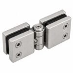 Matte Silver Adjustable Shower Glass Connector — Finish Concept