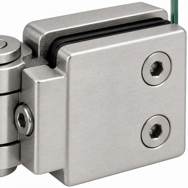 Matte Silver Adjustable Shower Glass Connector — Finish Concept