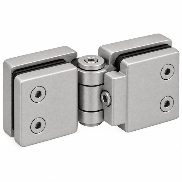 Matte Silver Adjustable Shower Glass Connector — Finish Concept