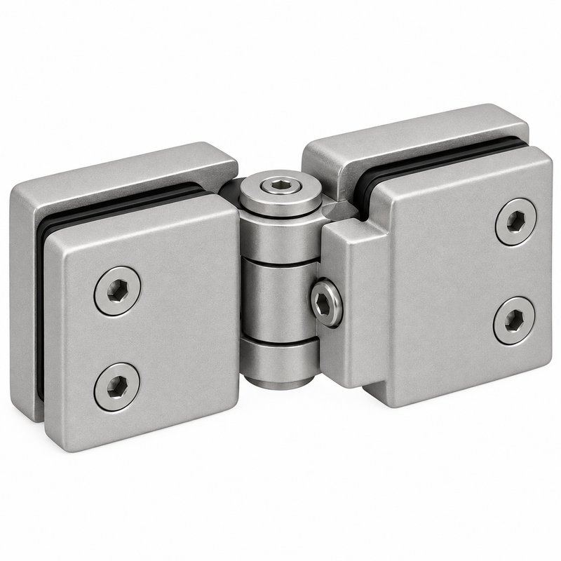 Matte Silver Adjustable Shower Glass Connector — Finish Concept