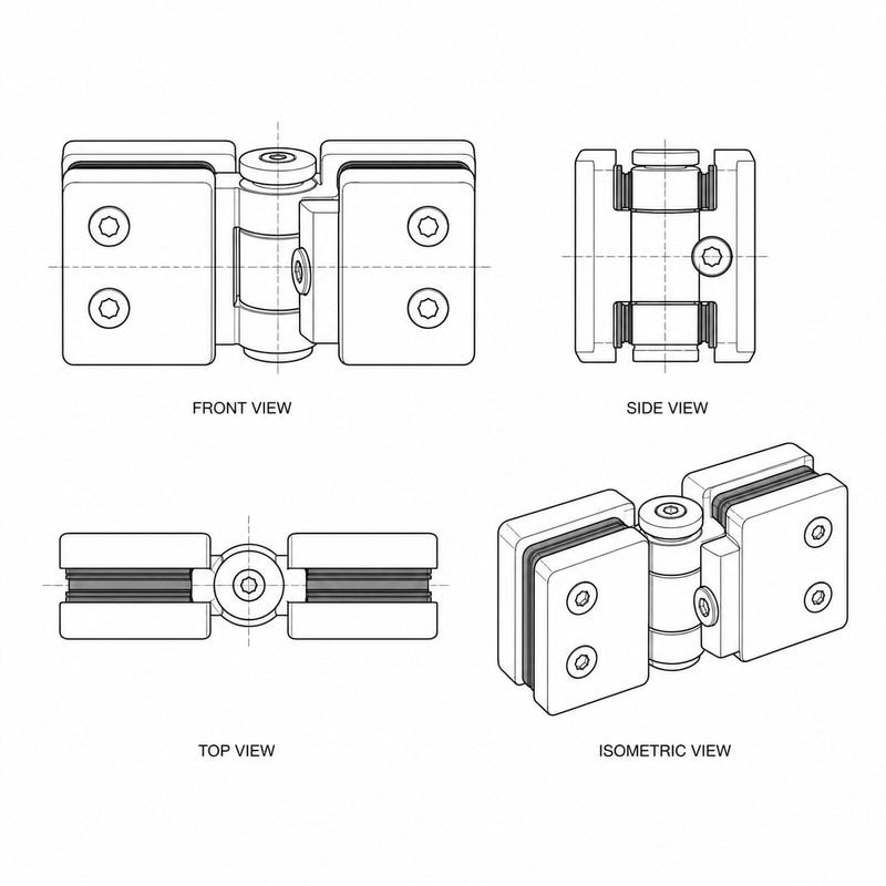 Adjustable Shower Glass Connector