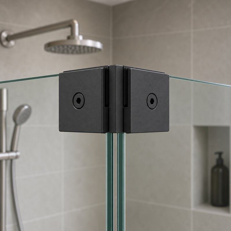 Matte Black 90 Degree Shower Glass Corner Clamp — Finish Concept