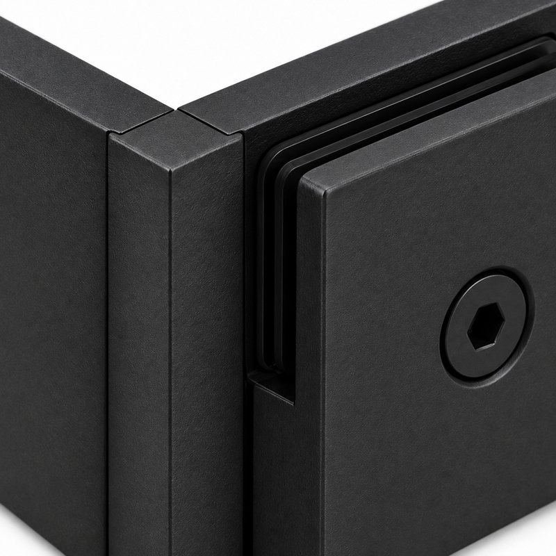 Matte Black 90 Degree Shower Glass Corner Clamp — Finish Concept