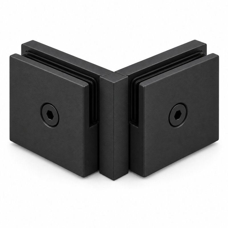 Matte Black 90 Degree Shower Glass Corner Clamp — Finish Concept