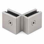 Matte Silver 90 Degree Shower Glass Corner Clamp — Finish Concept