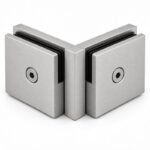 Matte Silver 90 Degree Shower Glass Corner Clamp — Finish Concept