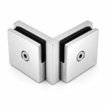 Polished Silver 90 Degree Shower Glass Corner Clamp — Finish Concept
