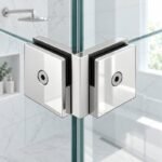 Polished Silver 90 Degree Shower Glass Corner Clamp — Finish Concept
