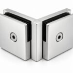 Polished Silver 90 Degree Shower Glass Corner Clamp — Finish Concept