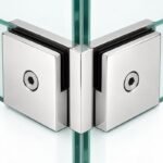 Polished Silver 90 Degree Shower Glass Corner Clamp — Finish Concept