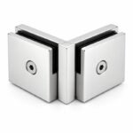 Polished Silver 90 Degree Shower Glass Corner Clamp — Finish Concept