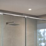 Polished Silver Round Shower Glass Stabilizer Bar — Finish Concept