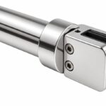 Polished Silver Round Shower Glass Stabilizer Bar — Finish Concept