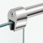 Polished Silver Round Shower Glass Stabilizer Bar — Finish Concept